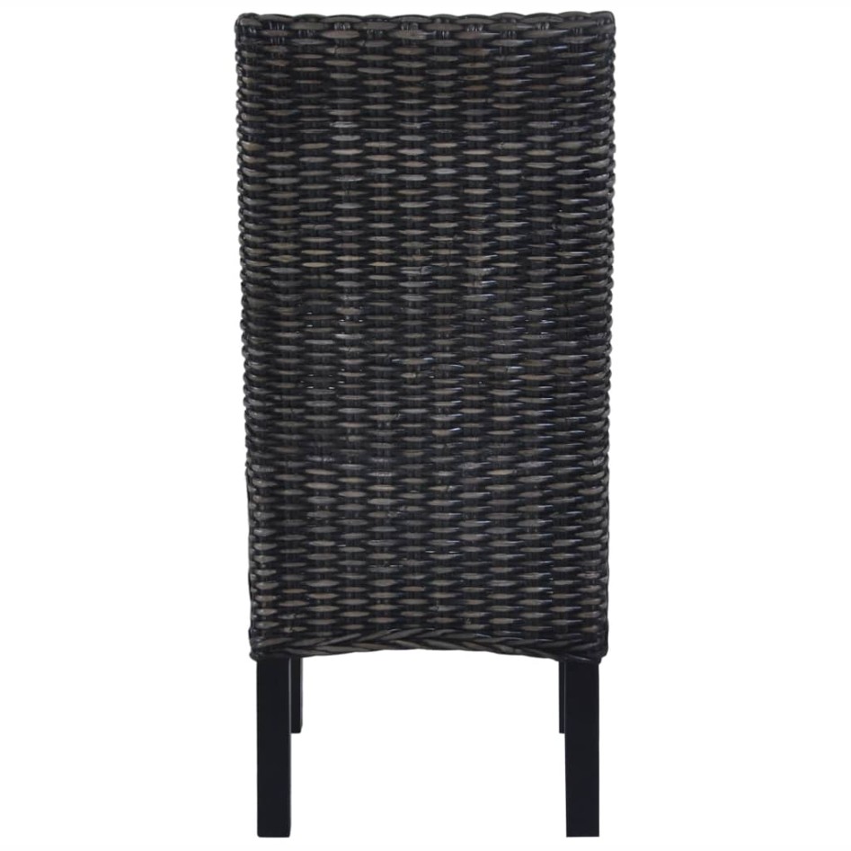 Sillas de comedor ratán Kubu y madera mango negro 2