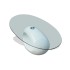 Mesa de centro superficie ovalada de vidrio blanco