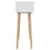 Mesa consola madera pino maciza blanco ratán natural
