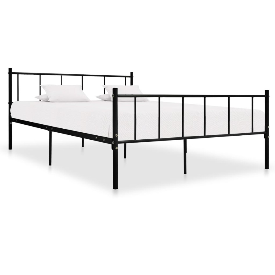 Estructura de cama de metal negro 180x200