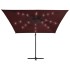 Sombrilla voladiza con luces LED rojo burdeos 250x250