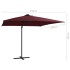 Sombrilla voladiza con luces LED rojo burdeos 250x250