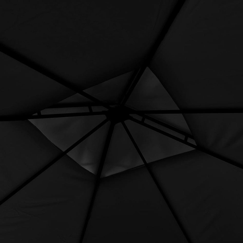 Cenador con tejado doble extensible antracita 3x3x2,75m