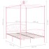 Estructura de cama con dosel metal rosa 140x200