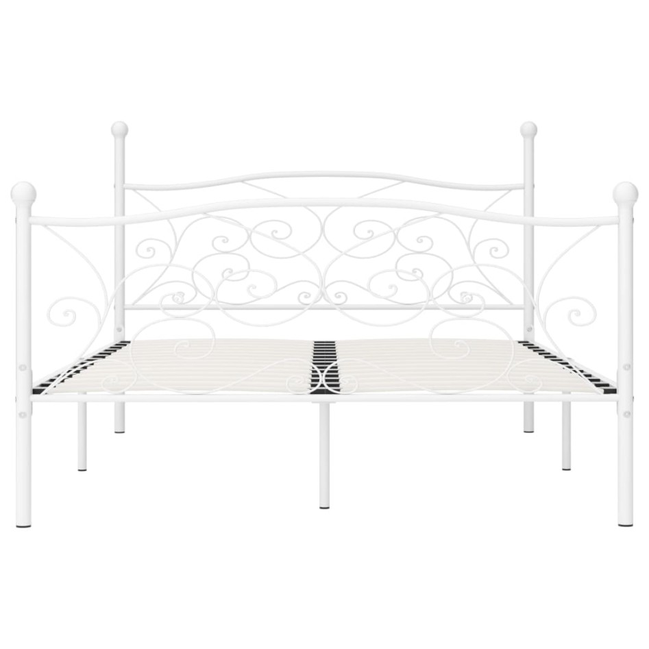 Estructura de cama con somier metal blanco 120x200