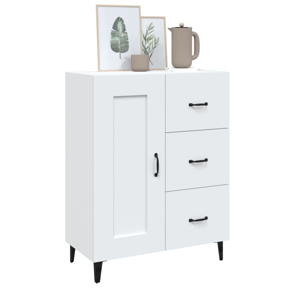 Aparador de madera contrachapada blanco 69,5x34x90