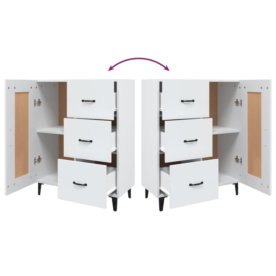 Aparador de madera contrachapada blanco 69,5x34x90