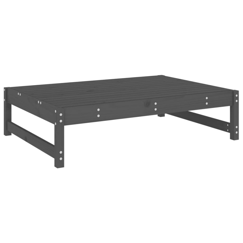 Taburete de jardín madera maciza de pino gris 120x80