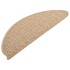 Alfombrilla autoadhesiva escalera sisal 15 uds arena 65x21x4