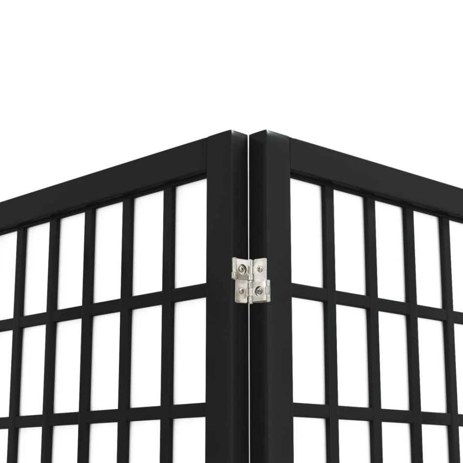 Biombo plegable con 6 paneles estilo japonés negro 240x170