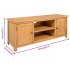 Mueble para el televisor madera maciza de roble 110x35x44