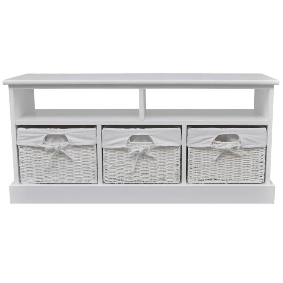 cómoda de almacenamiento blanca