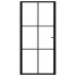 Puerta interior vidrio ESG y aluminio negro 102,5x201,5