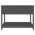 Jardinera con estante madera maciza pino gris 111,5x111,5x81