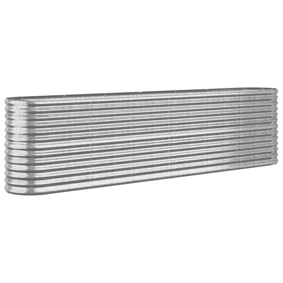 Jardinera arriate acero recubrimiento polvo plata 260x40x68