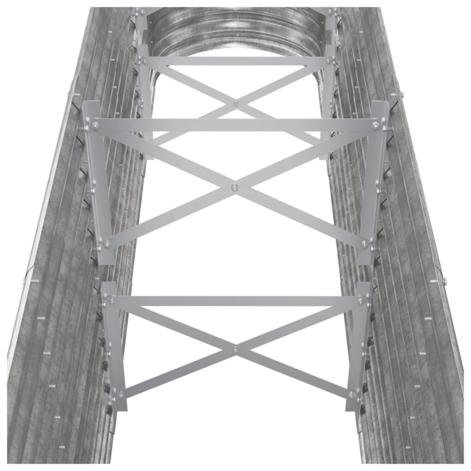 Jardinera arriate acero recubrimiento polvo plata 260x40x68