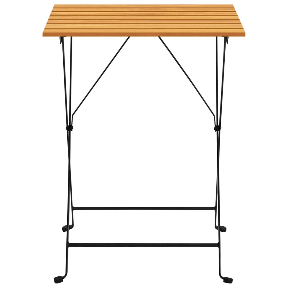 Mesa y sillas bistró plegables 3 pzas madera maciza de