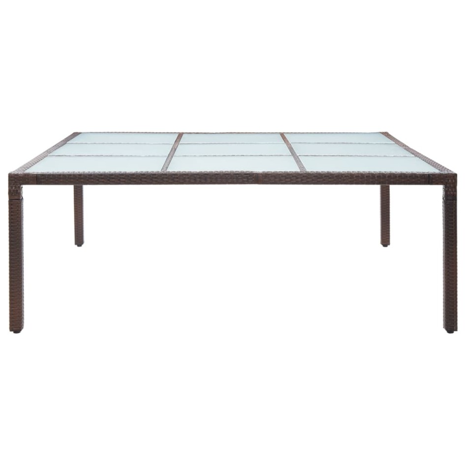 Mesa de comedor de jardín ratán sintético marrón 200x200x74