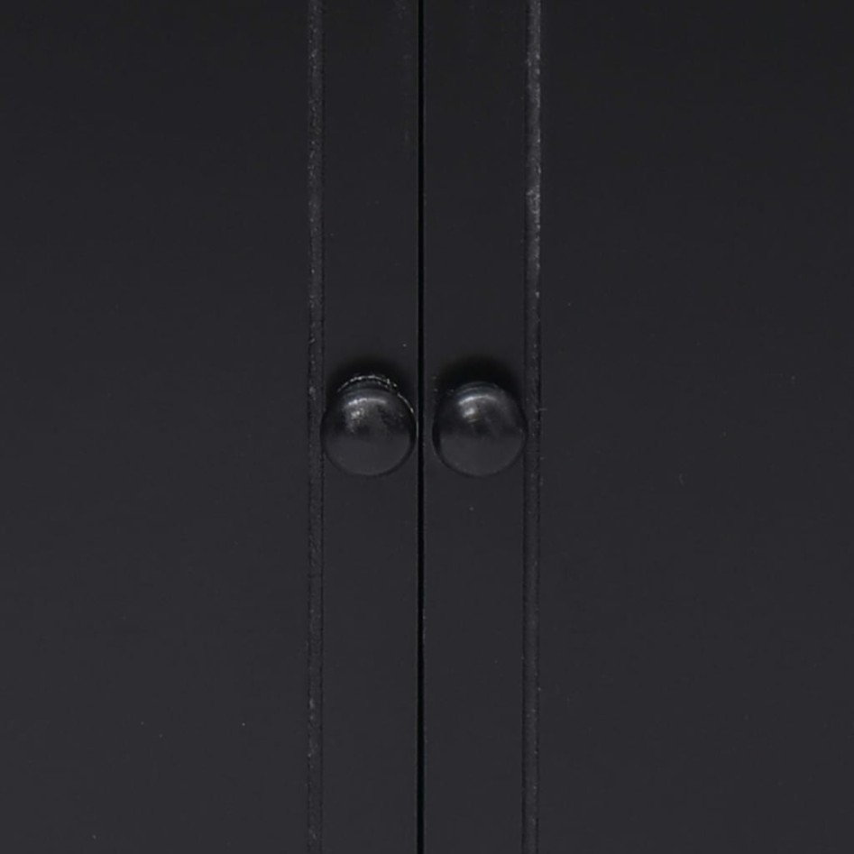 Armario auxiliar de madera de paulownia negro 60x30x75