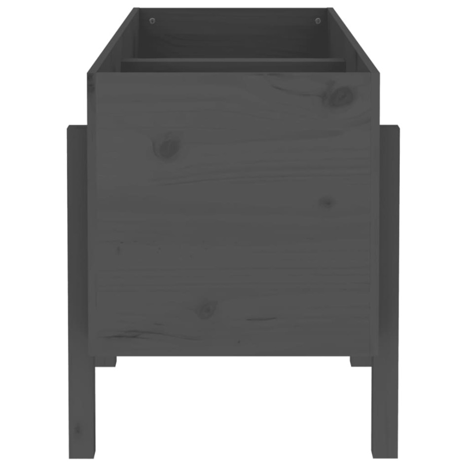 Arriate elevado de jardín madera maciza pino gris 121x50x57