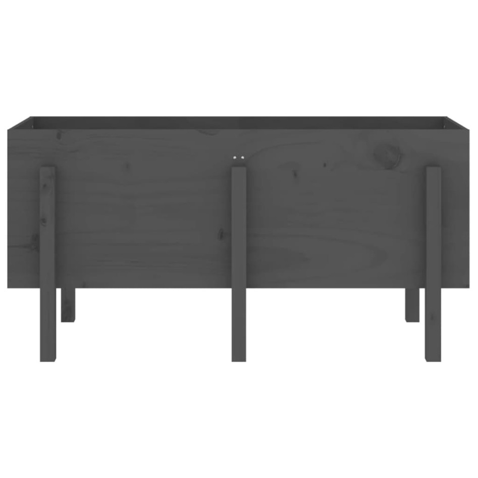 Arriate elevado de jardín madera maciza pino gris 121x50x57