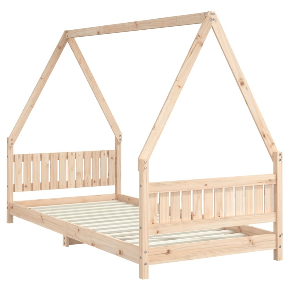 Estructura de cama para niños madera maciza de pino 90x200