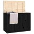 Baúl para la colada madera maciza de pino negro 88,5x44x66