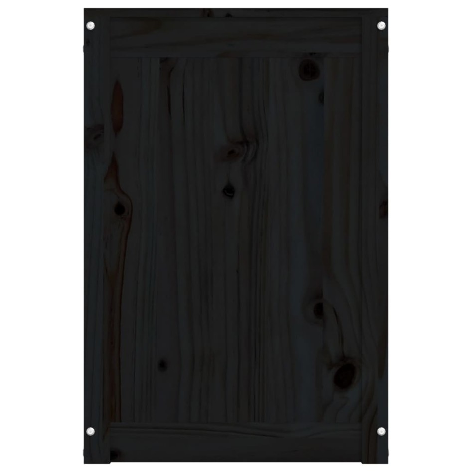 Baúl para la colada madera maciza de pino negro 88,5x44x66