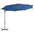 Sombrilla voladiza con poste de acero azul celeste 300
