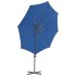 Sombrilla voladiza con poste de acero azul celeste 300