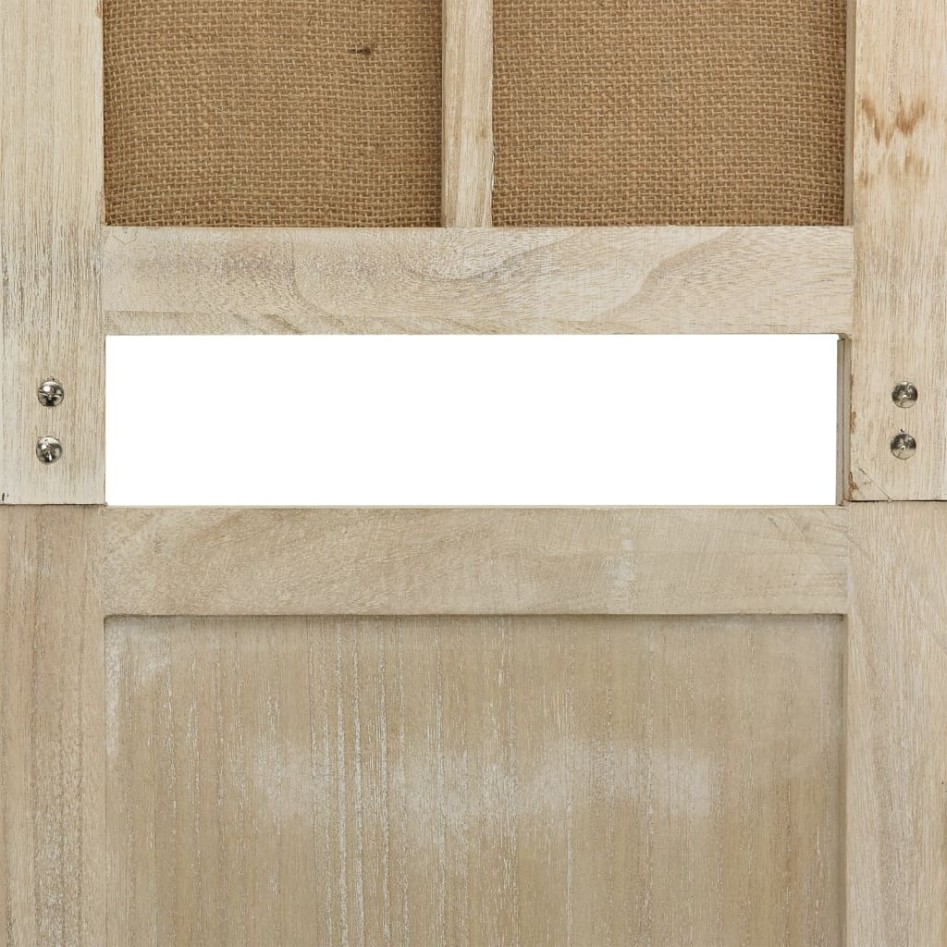 Biombo de 4 paneles tela marrón 140x165