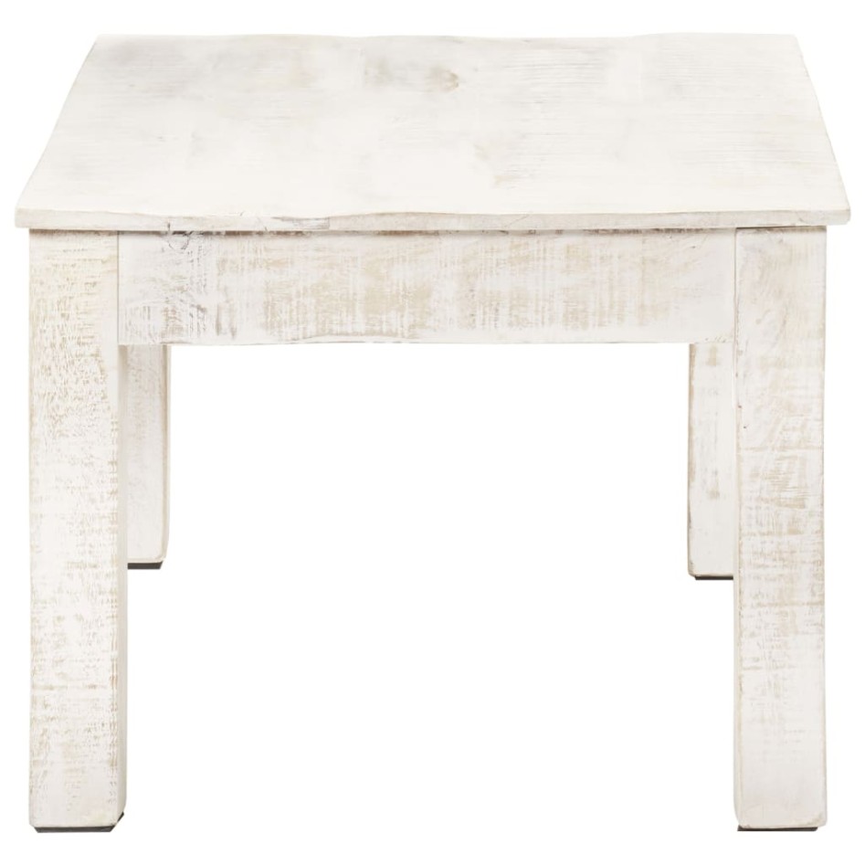 Mesa de centro de madera de mango maciza blanca 110x60x45