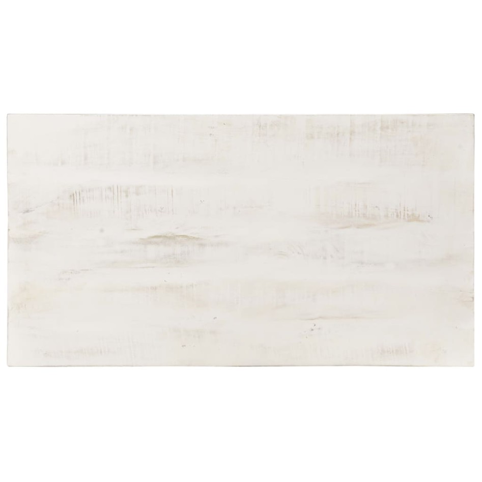 Mesa de centro de madera de mango maciza blanca 110x60x45