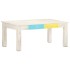 Mesa de centro de madera de mango maciza blanca 110x60x45