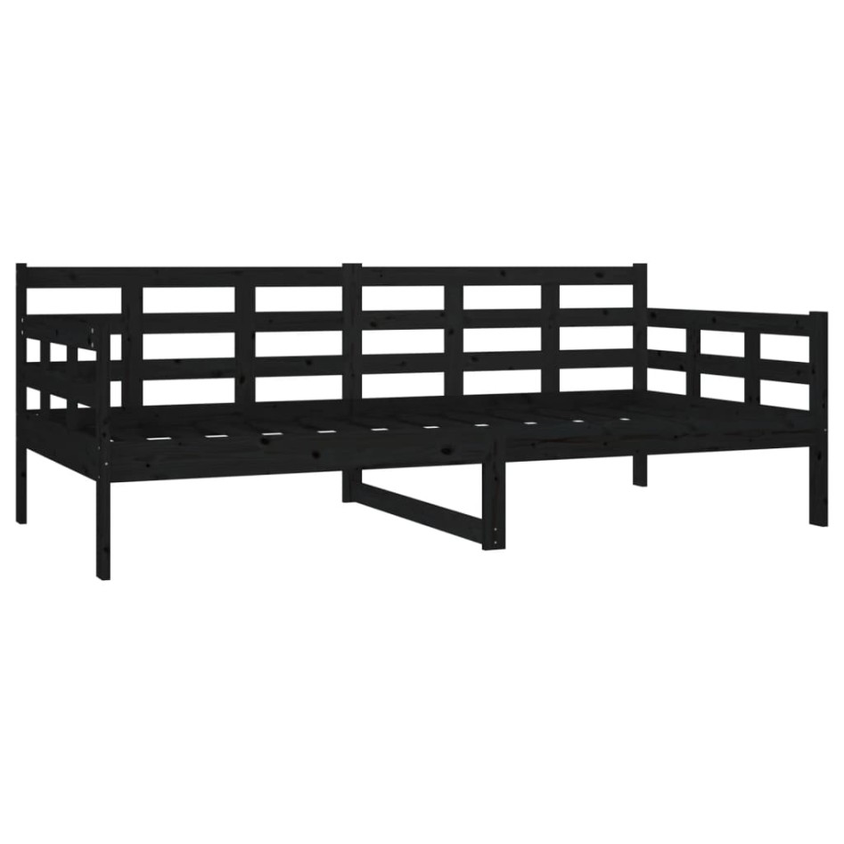 Sofá cama madera maciza de pino negro 90x190