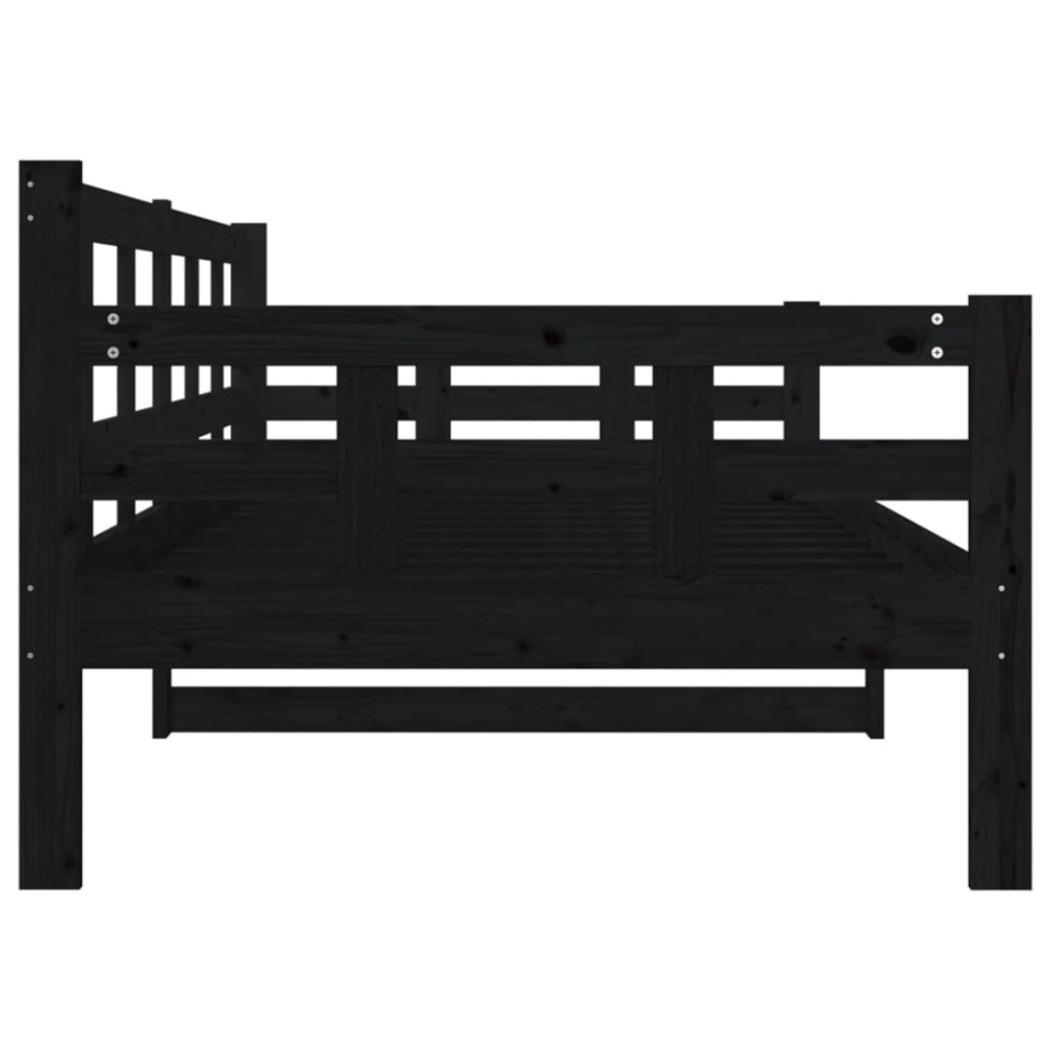 Sofá cama madera maciza de pino negro 90x190