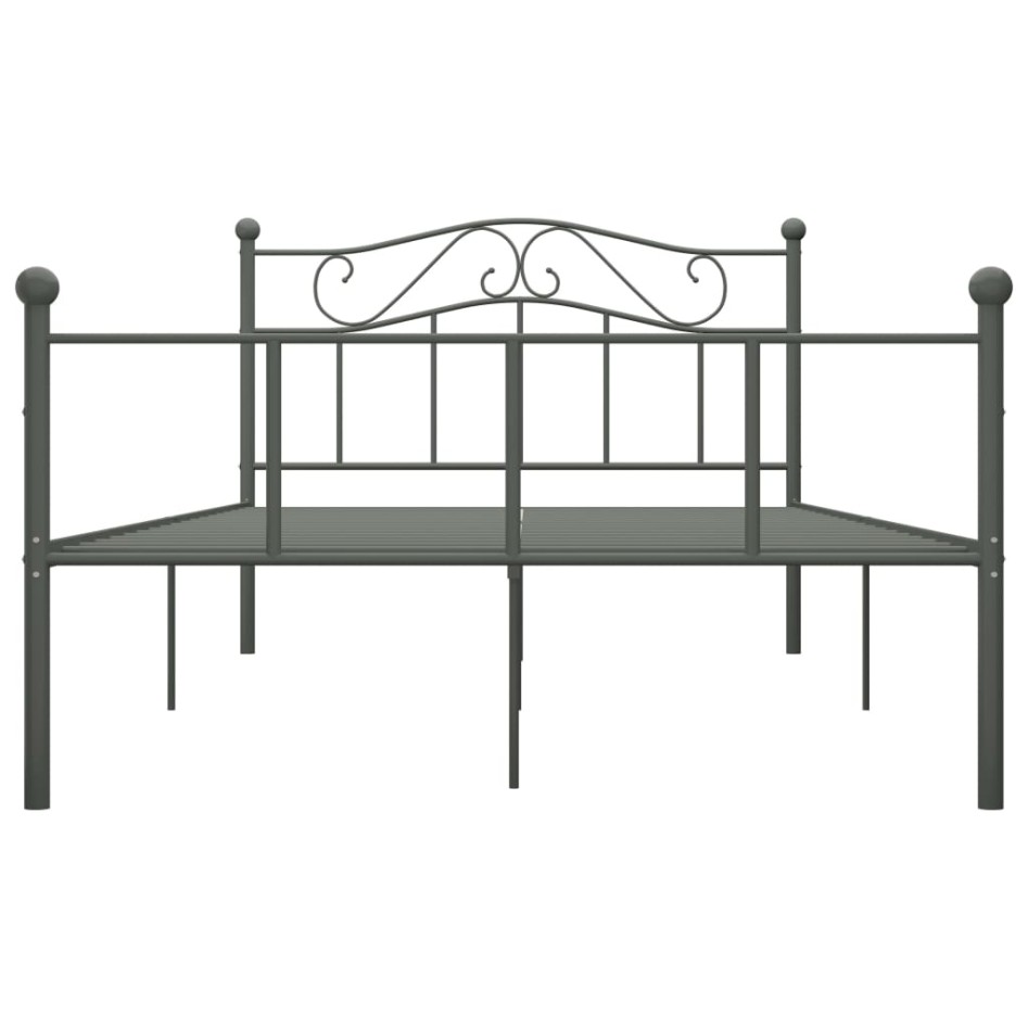 Estructura de cama de metal gris 120x200