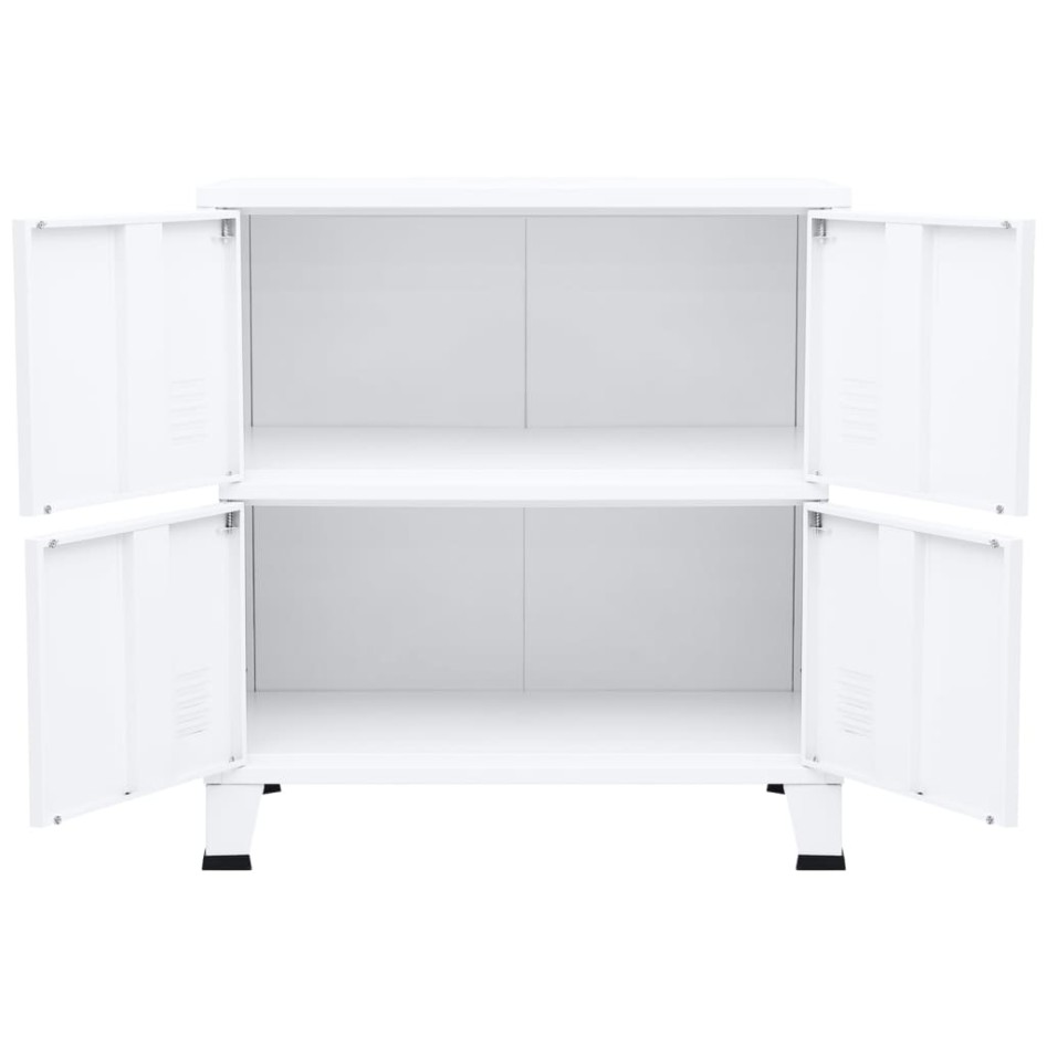 Baúl de almacenaje industrial acero blanco 75x40x80