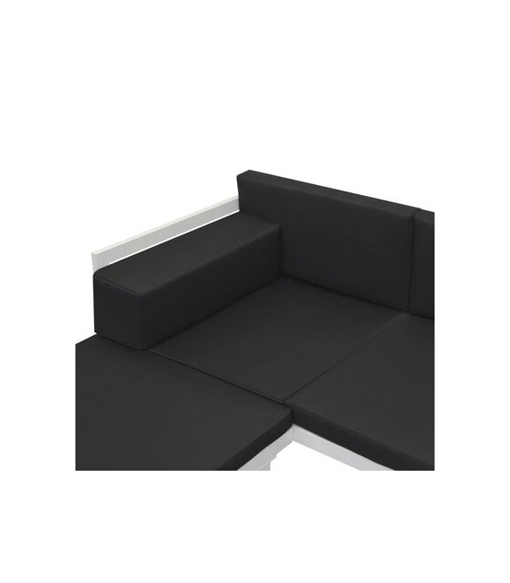 Set de muebles de jardín 5 piezas textilene aluminio negro, Modelo Mondados