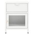 Mesitas de noche 2 uds acero y cristal blanco 40x30x54,5