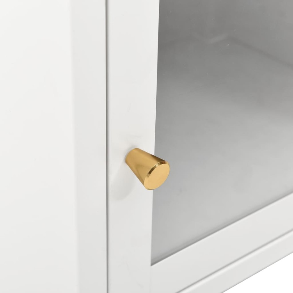 Mesitas de noche 2 uds acero y cristal blanco 40x30x54,5