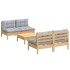 Juego de muebles de jardín 5 pzas y cojines madera pino