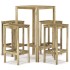 Set de bar de jardín 5 piezas madera de pino