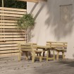 Juego de comedor de jardín 3 piezas madera de pino impregnada
