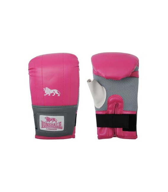 Guantes de boxeo color rosa y gris