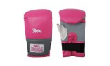 Guantes de boxeo color rosa y gris