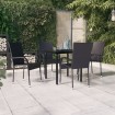 Juego de comedor de jardín 5 piezas negro