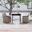Juego de comedor de jardín 3 piezas con cojines marrón