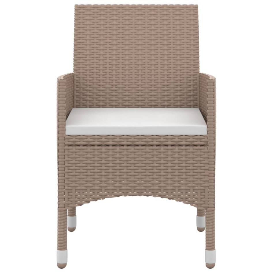 Set comedor de jardín 5 pzas y cojines ratán sintético y