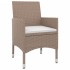 Set comedor de jardín 5 pzas y cojines ratán sintético
